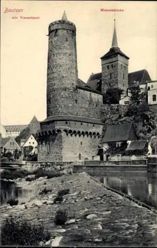 Ak Bautzen in der Oberlausitz,  Alte Wasserkunst, Michaelskirche