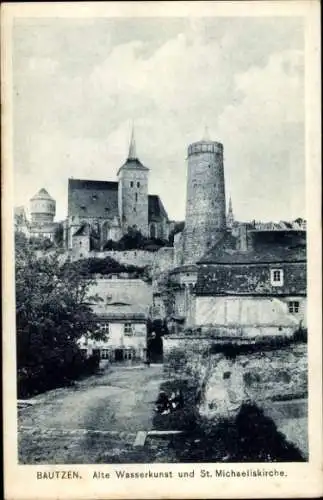 Ak Bautzen in der Lausitz, Alte Wasserkunst, St. Michaeliskirche
