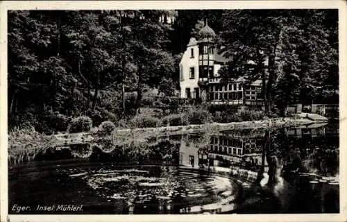 Ak Cheb Eger Region Karlsbad, Insel Mühlerl