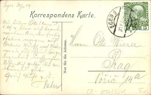 Ak Cheb Eger Region Karlsbad, Unterer Marktplatz
