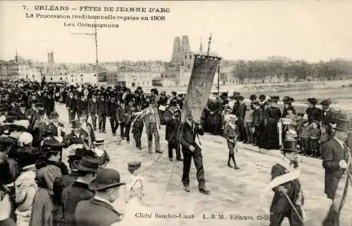Ak Orléans Loiret, 7.  Fête Jeanne d'Arc, traditionelles Fest, Prozession, 1908