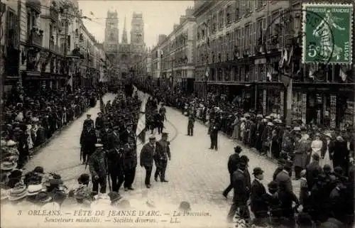 Ak Orléans Loiret, Les Fetes de Jeanne d'Arc, La Procession, Societes diverses