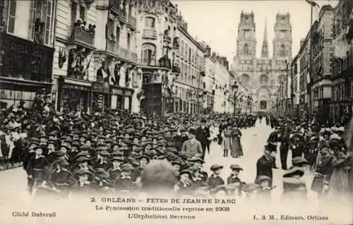 Ak Orléans Loiret, Les Fetes de Jeanne d'Arc, La Procession traditionelle reprise en 1908