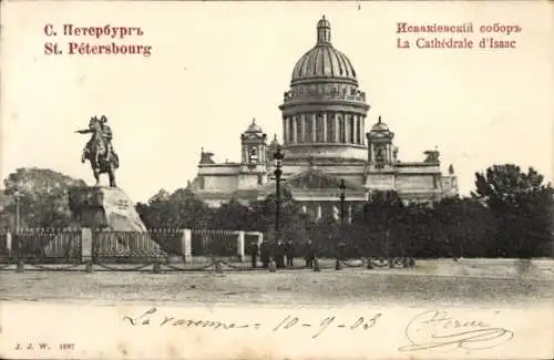 Ak Sankt Petersburg Russland, Isaakskathedrale, Statuen,  10-9-03