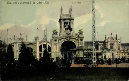 Ak Liège Lüttich Wallonien, Exposition universelle, Les Halls, 1905