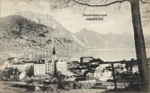 Ak Gmunden am Traunsee Salzkammergut Oberösterreich, Panorama