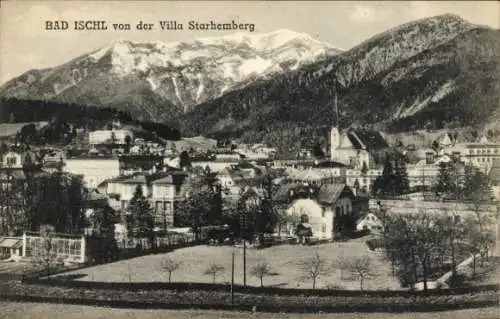 Ak Bad Ischl, Blick von der Villa Starhemberg zum Ort