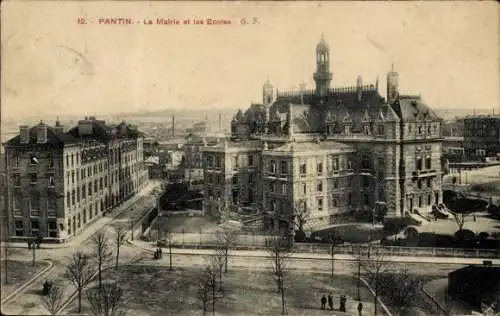 Ak Pantin Seine Saint Denis, Historisches Gebäude, Universität, Park, Stadtansicht