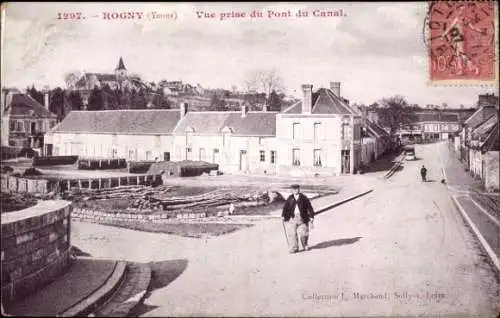 Ak Rogny Yonne, Teilansicht, Kanalbrücke