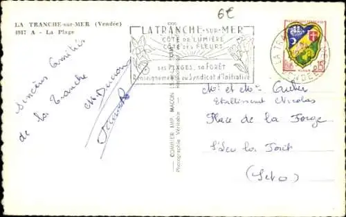 Ak La Tranche sur Mer Vendée, Strand