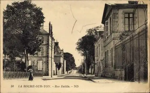 Ak La Roche sur Yon Vendee, Rue Delille