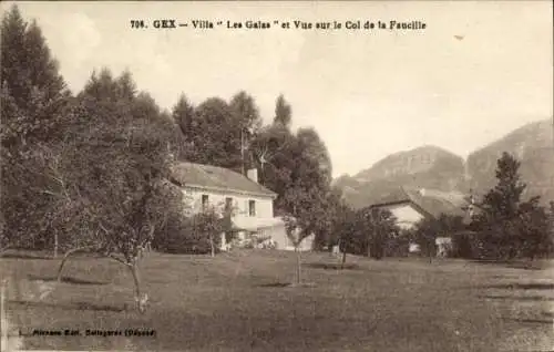 Ak Gex Ain, Villa Les Galas, Blick auf Col de la Faucille