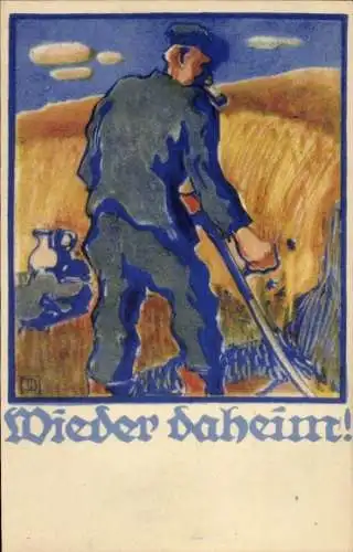 Künstler Ak Dominicus, Josef, Wieder daheim, Kriegsgefangenen Heimkehrkarte Nr 5