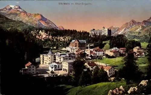 Ak Sils Maria Sils im Engadin Kt. Graubünden, Gesamtansicht