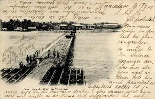 Ak Toamasina Tamatave Madagaskar, Hafen, Brücke