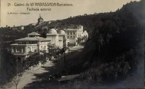 Ak Vallvidrera Barcelona Katalonien Spanien, Casino de la Rabassada, Fassade, Landschaft, Fotogra
