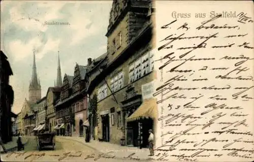 Ak Saalfeld an der Saale Thüringen, Blick in die Saalstraße