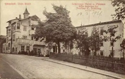 Ak Oberhof im Thüringer Wald, Schillings Hotel u. Pension, früher Englischer Hof, Besitzer C. Sch