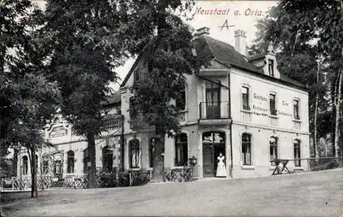 Ak Neustadt an der Orla, Historisches Gebäude, Restaurant, Gaststätte, 
