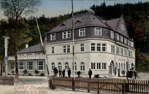Ak Neumühle an der Elster Greiz in Thüringen, Sommerfrische, Gasthof Neumühle, Naturlandschaft, G