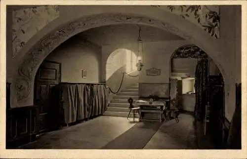 Ak Uhlstädt Kirchhasel an der Saale, Diele im Schloss Weissenburg