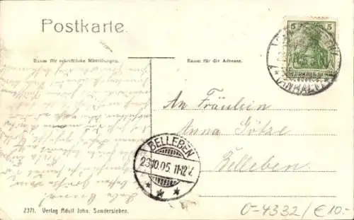 Ak Sandersleben in Anhalt,  Schlossstraße,  Stadtansicht, Straßenansicht