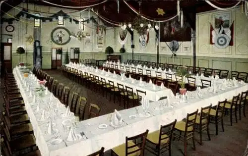Ak Ahlem Badenstedt Davenstedt Hannover, Schützenhaus Linden, gedeckte Tafel