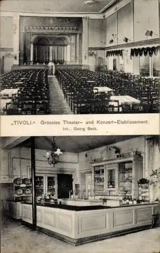 Ak Luckenwalde in Brandenburg, Theater- und Konzert-Etablissement, Innenansicht, Reihen von Stühl
