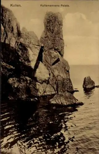 Ak Kullen Schweden, Felsen am Meer, ruhige Wasser, Kullamannens Palats
