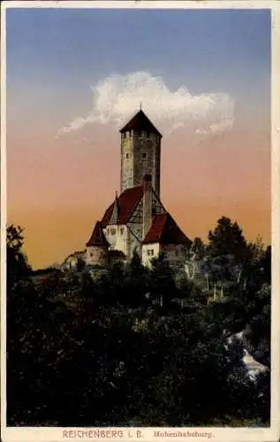 Ak Reichenberg in Böhmen Liberec Tschechien, Hohenhabsburg, Burg, s Gebäude, frühe Farbgebung