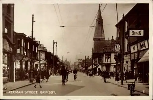 Ak Grimsby Lincolnshire England, Freeman Street