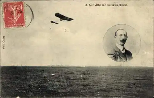 Ak E. Kühling im Bleriot-Eindecker