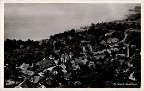 Ak Fischbach Friedrichshafen am Bodensee, Luftaufnahme von Fischbach, Bodensee, Häuser, Bäume, Wa