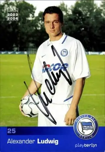 Autogrammkarte Fußballer Alexander Ludwig, Hertha BSC, Autogramm