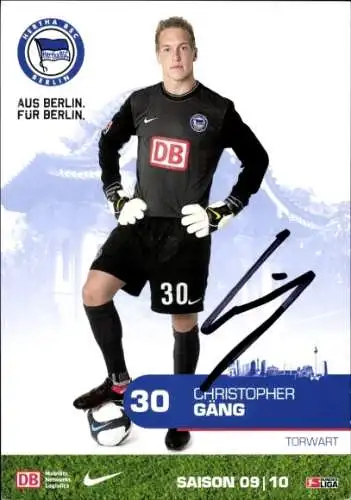 Autogrammkarte Fußballer Christopher Gäng, Hertha BSC, Autogramm