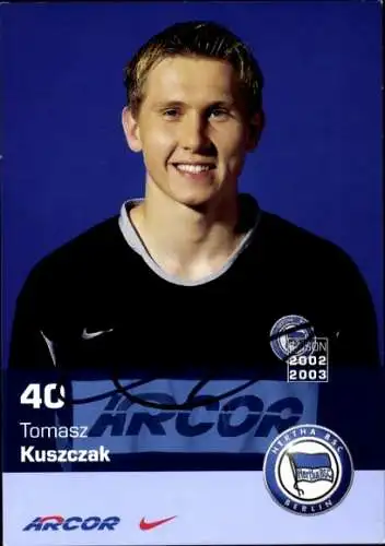 Autogrammkarte Fußballer Tomasz Kusczak, Hertha BSC, Autogramm