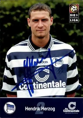 Autogrammkarte Fußballer Hendrik Herzog, Hertha BSC, Autogramm