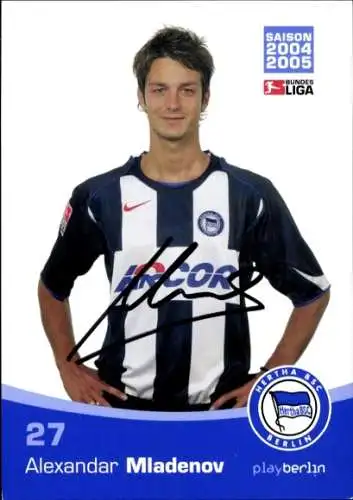Autogrammkarte Fußballer Alexandar Mladenov, Hertha BSC, Autogramm
