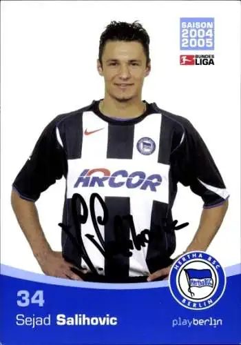 Autogrammkarte Fußballer Sejad Salihovic, Hertha BSC, Autogramm