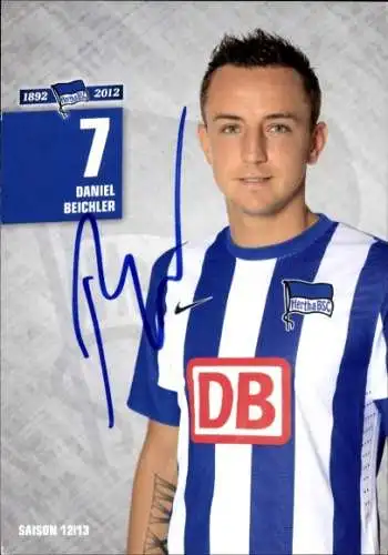 Autogrammkarte Fußballer Daniel Beichler, Hertha BSC, Autogramm
