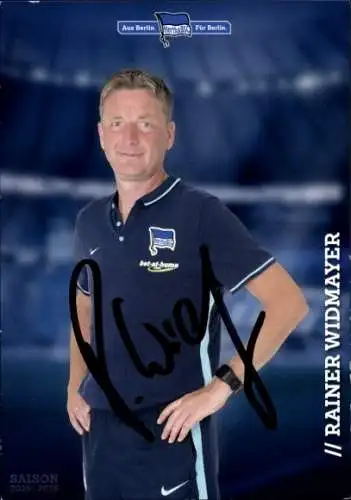 Autogrammkarte Co Trainer Rainer Widmayer, Hertha BSC, Autogramm