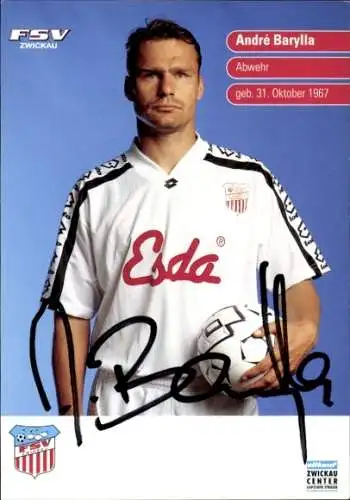 Autogrammkarte Fußballer André Barylla, FSV Zwickau, Autogramm