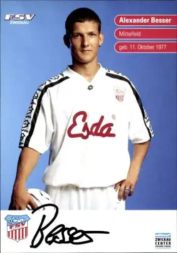 Autogrammkarte Fußballer Alexander Besser, FSV Zwickau, Autogramm