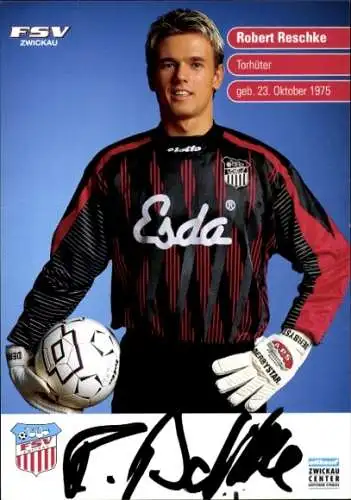 Autogrammkarte Fußballer Robert Reschke, FSV Zwickau, Autogramm