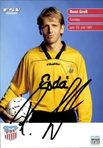 Autogrammkarte Fußballer René Groß, FSV Zwickau, Autogramm