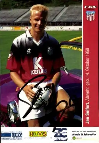 Autogrammkarte Fußballer Jan Seifert, FSV Zwickau, Autogramm