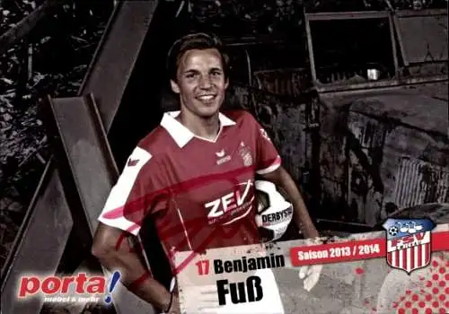 Autogrammkarte Fußballer Benjamin Fuß, FSV Zwickau, Autogramm