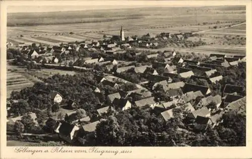 Ak Söllingen Rheinmünster am Rhein, Luftbild