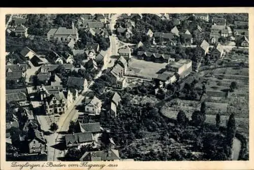 Ak Dinglingen Lahr im Schwarzwald, Luftbildaufnahme, Häuseransicht, Straßenansicht, Landschaft