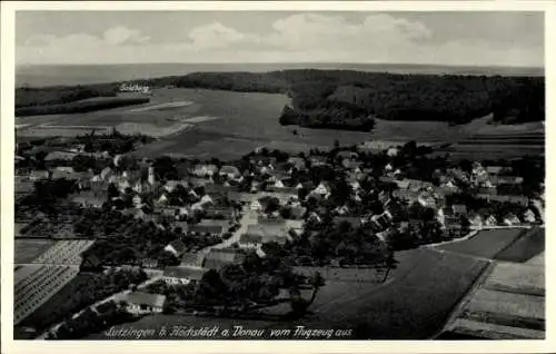 Ak Lutzingen bei Höchstadt an der Donau, Luftaufnahme von Lutzingen, Goldberg, Dorfansicht, 1939